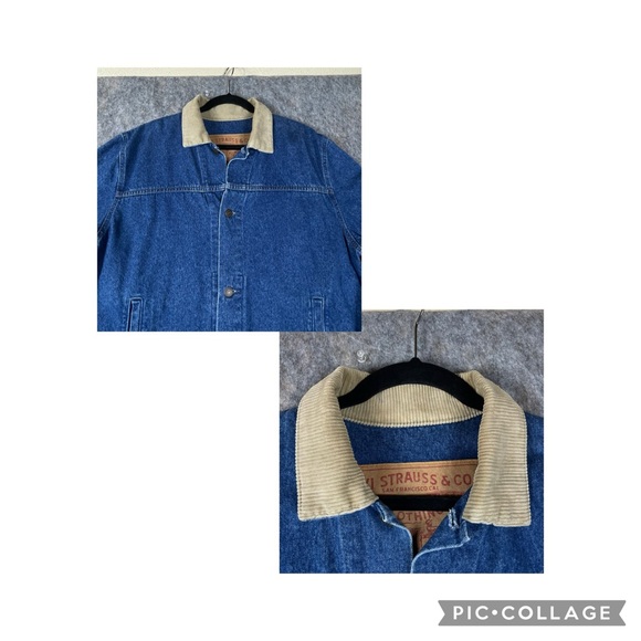 Levi's Vintage Classic Cowboy Denim/Corduroy Collar Trench Coat Duster 80s 90s M - Picture 6 of 16